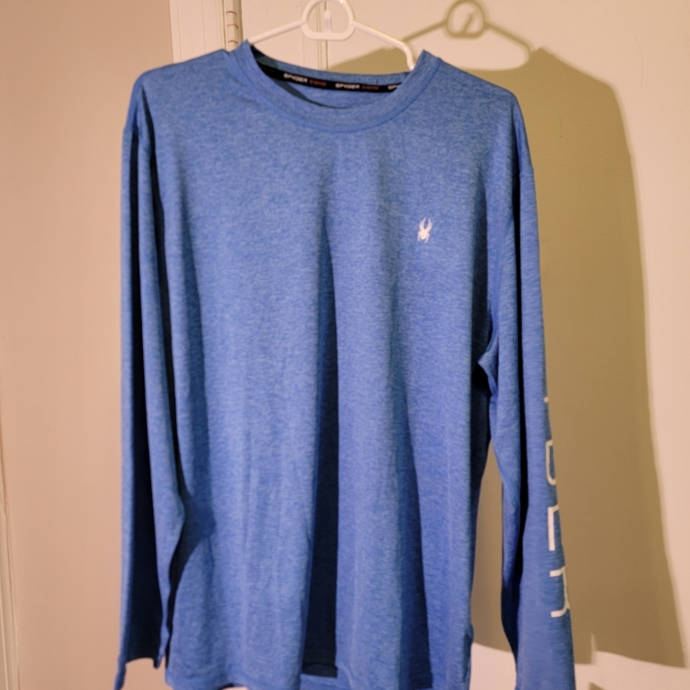 Spyder swim shirt with rasg gaurd blue unworn